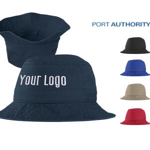 Port Authority® Bucket Hat PWSH2, Custom Bucket Hats, Custom Embroidery Bucket Hat, Monogram  Bucket Hat, Custom Logo  Bucket Hat, Business.