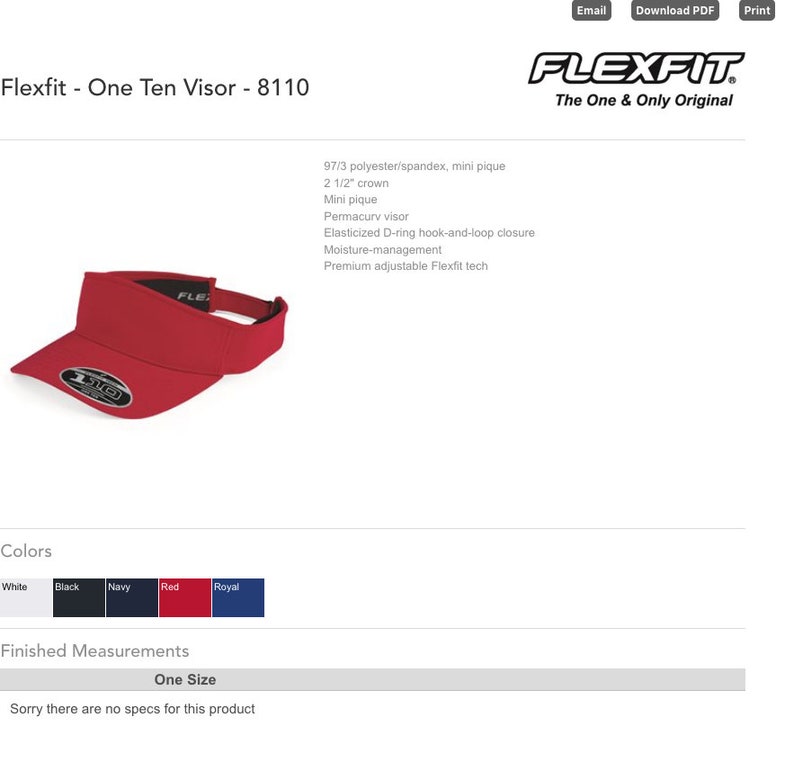 Flexfit One Ten Visor 8110 / Custom Visor / Embroidery Etsy