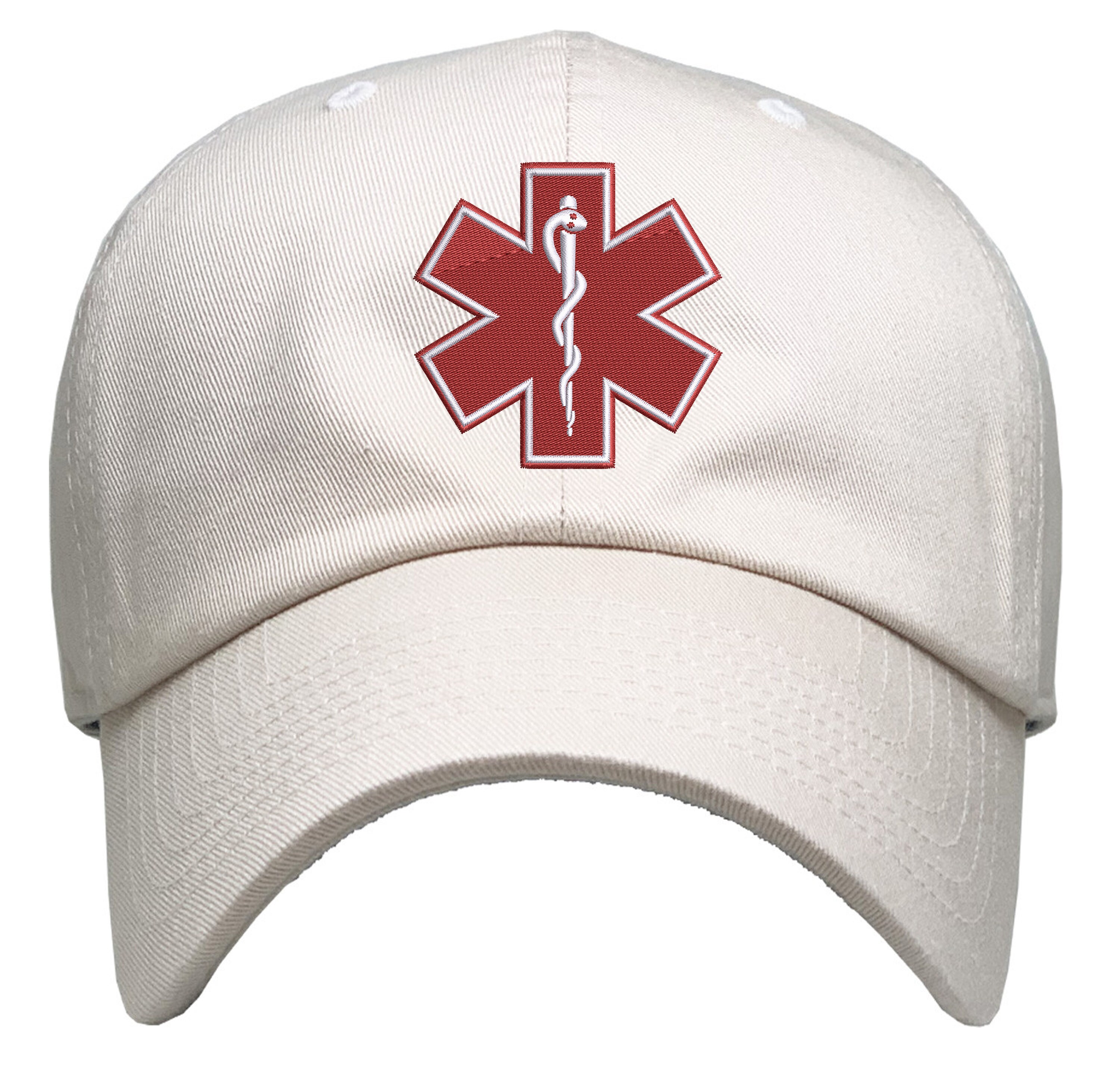 Emergency medical Red embroidery on a Premium Baseball Cap KB4006 / Star of life on hat/Embroider Emergency