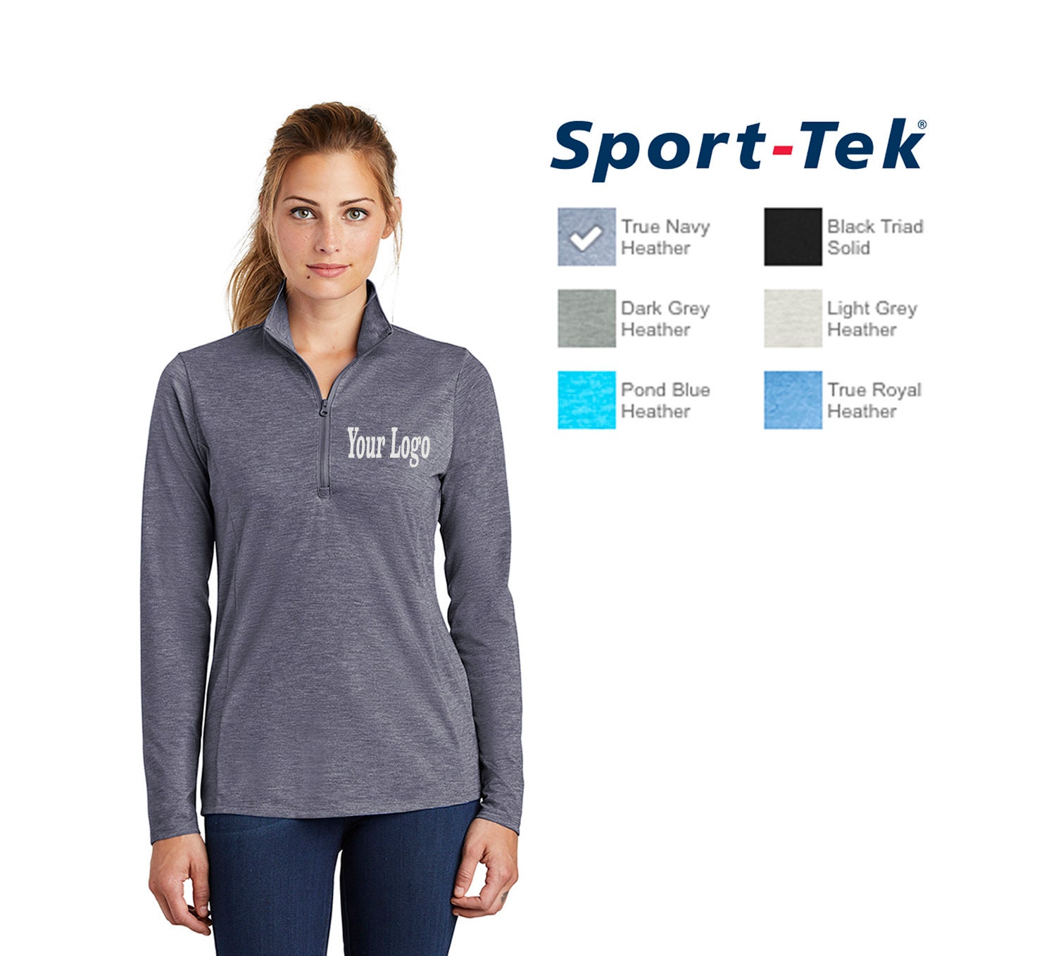 sport tek quarter zip womens