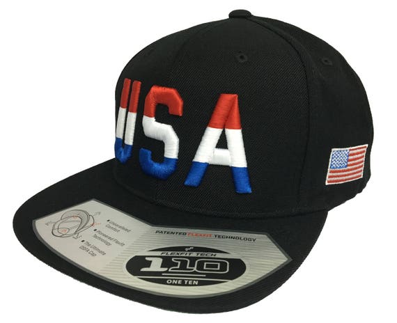 USA 3D Multicolor/usa Flag Side Logo on a Flexfit One Ten Flat Bill  Snapback Cap - Etsy