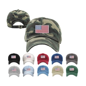 USA FLAG on a Premium Baseball Cap KB4006 / USA flag Hats / Embroidery flag Hats