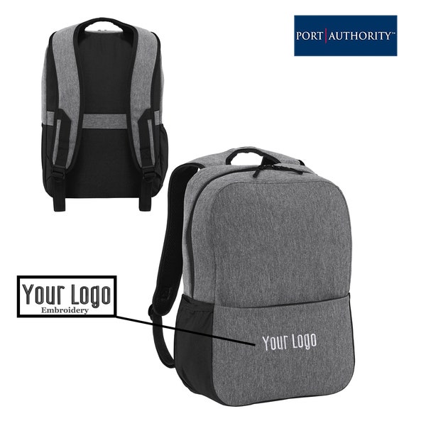 Port Authority ® Access Square Backpack BG218, Custom Backpack, Monogram Backpack, Embroidery Backpack, Business, Personalized gifts.