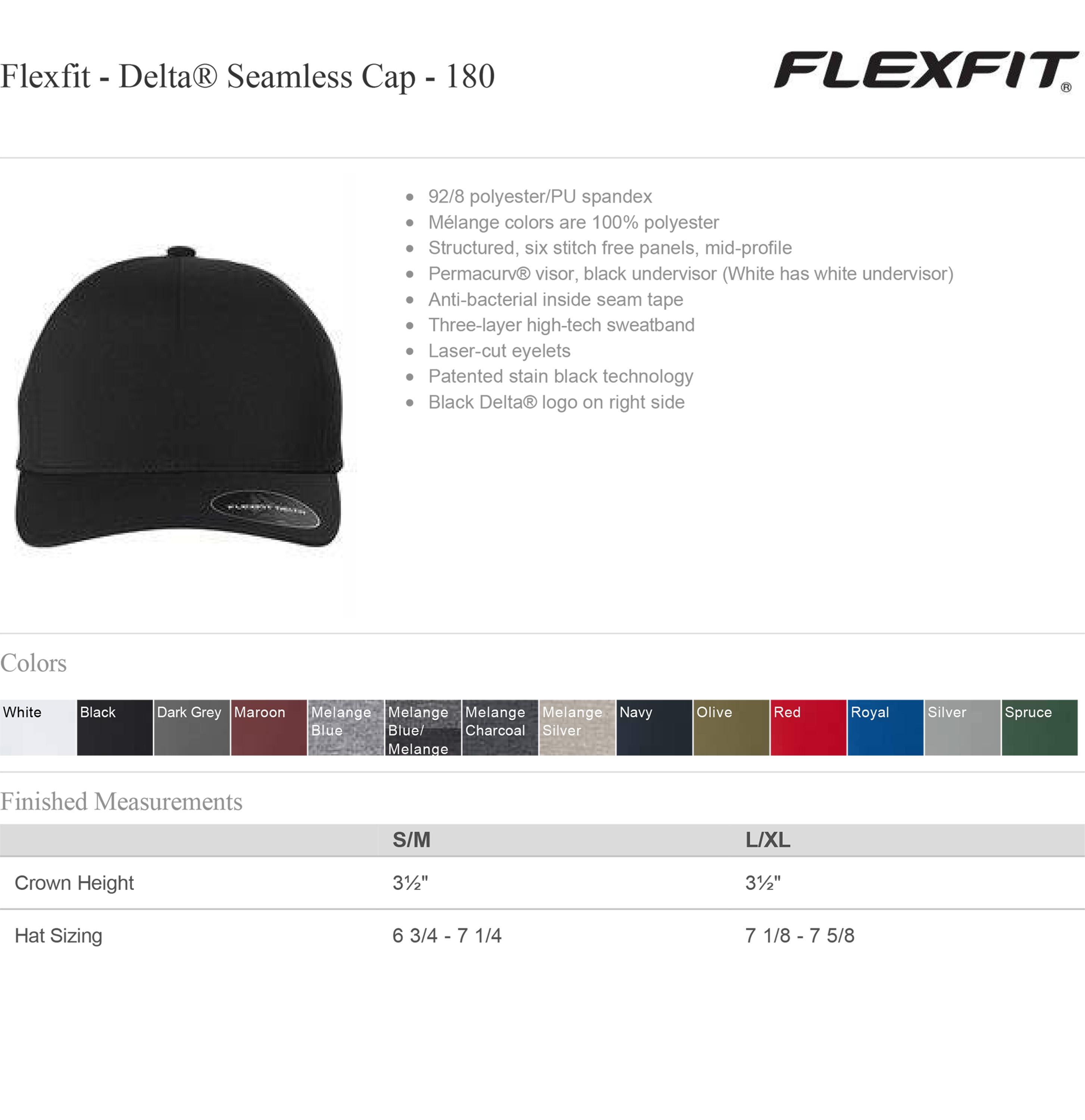 Flexfit Hats Flex Fit Men's Delta Seamless Baseball Cap, Dark Grey, Small-Medium Mens Flexfit Hat-133356
