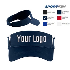 Sport-Tek Dry Zone Colorblock Golf Visor STC13 Custom Embroidery Monogrammed Tennis Business Team Logo Personalized Hat