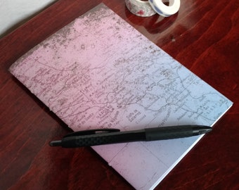 Pink/Blue Map-Italy-Traveler's Insert/Midori Refill/Sketchbook-Passport/Field Notes/Personal/B6/Slim/A6/Standard/A5-Lined/Grid/Blank/Dot#116
