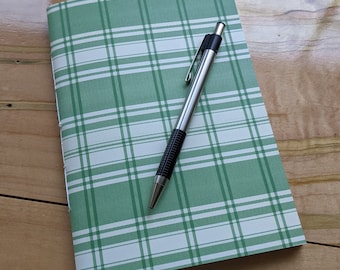 Green/White Plaid Traveler's Insert/Midori Refill/Notebook-Passport/Field Notes/Personal/B6/Slim/A6/Standard/A5-Lined/Grid/Blank/Dot-443