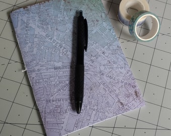 Purple Street Map Traveler's Insert/Midori Refill/Sketchbook-Passport/Field Notes/Personal/B6/Slim/A6/Standard/A5-Lined/Grid/Blank/Dot-#118