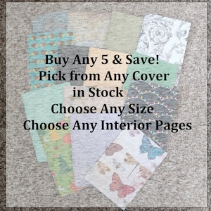 Choose Any Five! Traveler's Insert/Midori Refill/Sketchbook- A7/Passport/Field Notes/Personal/B6/Slim/A6/Standard/A5- Lined/Grid/Blank/Dot