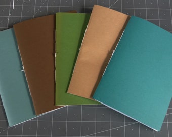 Earth Tones Set of 5 Traveler's Insert/Midori Refill/Sketchbook-A7/Passport/Field Notes/Personal/B6/Slim/A6/Standard/A5-Lined/Grid/Blank/Dot