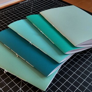 Blue/Teal Set of 5 Traveler's Insert/Midori Refill/Sketchbook-A7/Passport/Field Notes/Personal/B6/Slim/A6/Standard/A5-Lined/Grid/Blank/Dot image 3