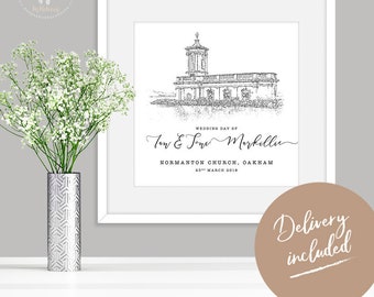 Personalized wedding gift | Wedding Venue illustration | Bespoke Wedding Gift | Wedding keepsake | Personalized Wedding Print | Wedding Gift