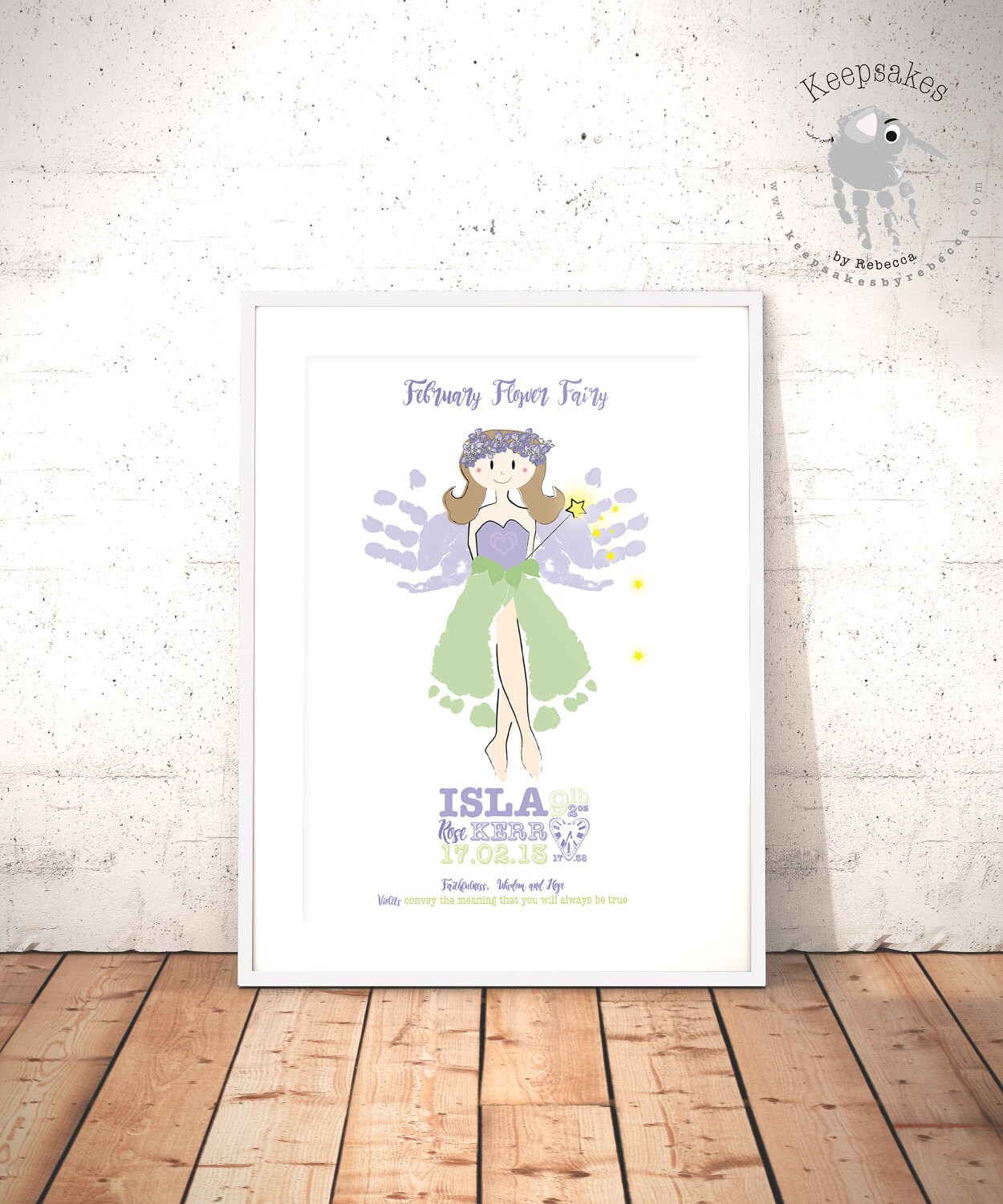 Handprint Keepsake Fairy Nursery Decor Baby Hand Print and - Etsy