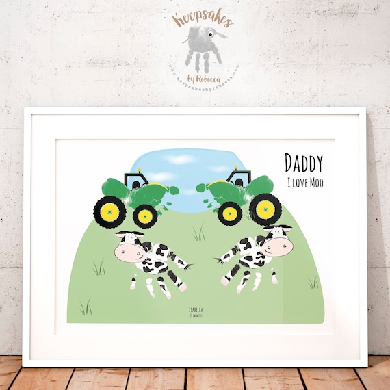 Handprint Keepsake farm animals print Handprint art Sibling | Etsy