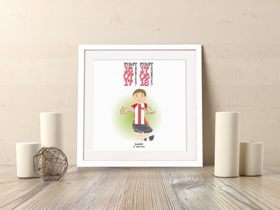 Fussball Print Fur Papa Handabdruck Und Fussabdruck Andenken Etsy