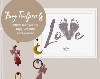 Baby Foot print kit, Personalised Baby Print, Love footprint,  Foot print Keepsake, Custom Footprint, Custom Baby Art, Nursery Art, Keepsake