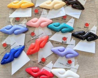B+D Twist Vintage Hair Barrette, Buch Deichmann B+D BY BEDE, Plastic Hair Clip, Style PRISCILLA, 80's 90's Hair Accessory Rare, Colorful