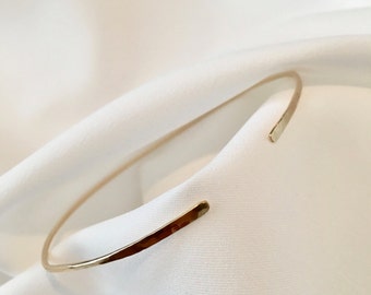 Thin Gold Filled Cuff Bracelet, Minimalist Stacking Bracelet, Dainty Open Bangle, 14K Gold Filled Jewelry, Everyday Bracelet, Gift for Her