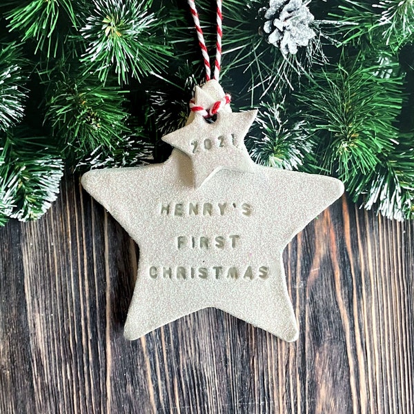 Baby's First Christmas, personalised Christmas tree decoration, first christmas ornament baby, baby's first xmas, bauble