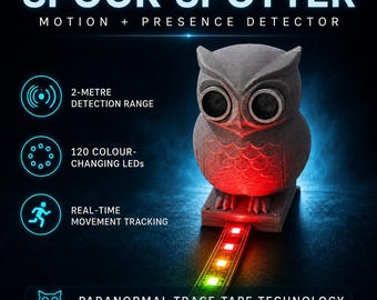 CINTA DE SEÑALIZACIÓN PARANORMAL: dispositivo detector de movimiento para investigaciones de caza de fantasmas/espíritus. ¡El Cazador de Fantasmas! Búho