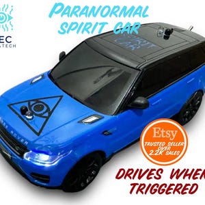 ¡COCHE ESPIRITUAL! Range Rover azul en movimiento, disparador de movimiento, infrarrojos, LED de proximidad, coche espiritual, equipo paranormal de caza de fantasmas, vigilia.
