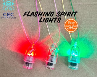 SPIRIT FLASHING LIGHTS x 3 ghost paranormal led vibration devices / detectors - like cat balls you can hang!