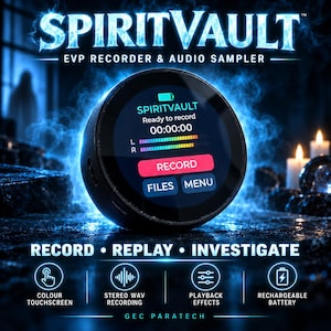 NEW! SpiritVault EVP Recorder & Audio Sampler | Paranormal Investigation Equipment | Ghost Hunting Voice Recorder | GEC Paratech