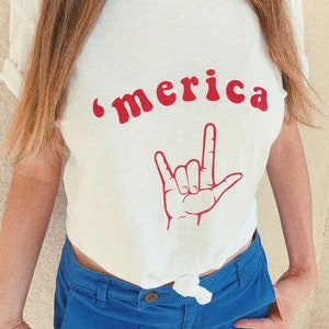 4th of July Shirts, 'Merica, Patriotic Shirts, Rock On Shirts, America Shirts for Women, July Fourth Tees, Womens 4th of July, America Tees image 3