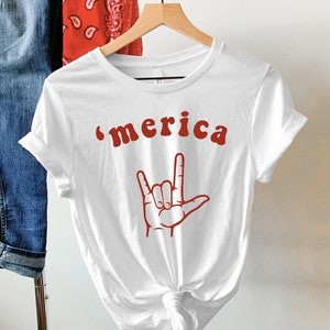 4th of July Shirts, 'Merica, Patriotic Shirts, Rock On Shirts, America Shirts for Women, July Fourth Tees, Womens 4th of July, America Tees White