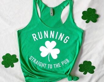 St Patrick&#39;s Running Tank, Shamrock Running Tanks, Cute St Patrick&#39;s Day Shirts, Matching St Patrick&#39;s Tanks, St Patrick&#39;s Running Shirt