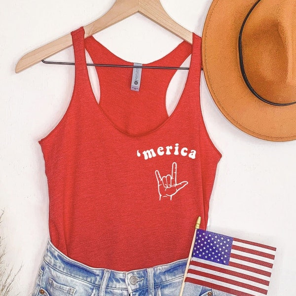 4th of July Tanks, 'Merica, Patriotic Shirts, Rock On Shirts, America Shirts for Women, July Fourth Tees, Womens 4th of July, 'Merica Tanks