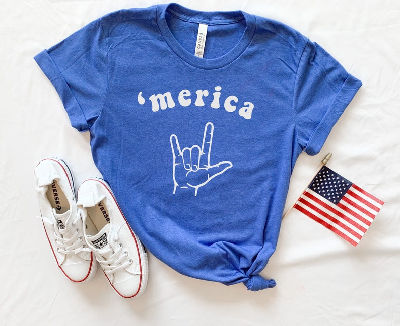 4th of July Shirts, 'Merica, Patriotic Shirts, Rock On Shirts, America Shirts for Women, July Fourth Tees, Womens 4th of July, America Tees Blue