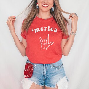 4th of July Shirts, 'Merica, Patriotic Shirts, Rock On Shirts, America Shirts for Women, July Fourth Tees, Womens 4th of July, America Tees image 4
