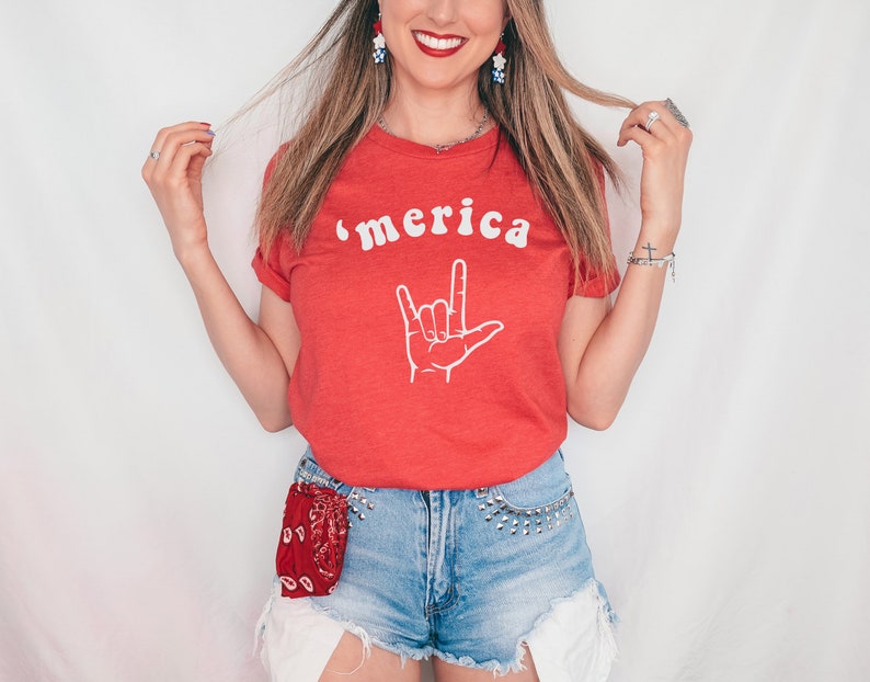 4th of July Shirts, 'Merica, Patriotic Shirts, Rock On Shirts, America Shirts for Women, July Fourth Tees, Womens 4th of July, America Tees image 4