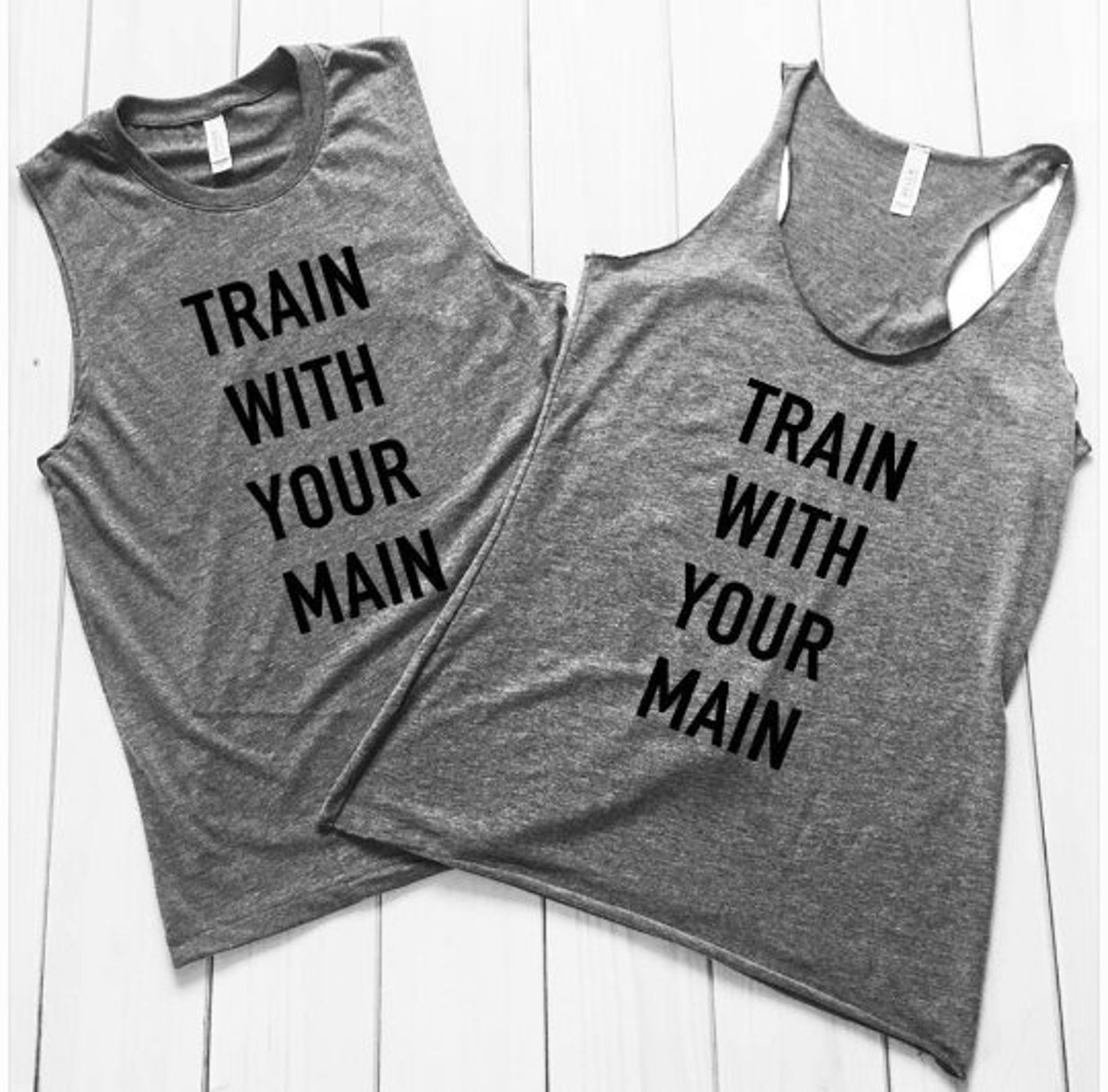 Couples Workout Shirts His and Her Shirts Train With Your Etsy
