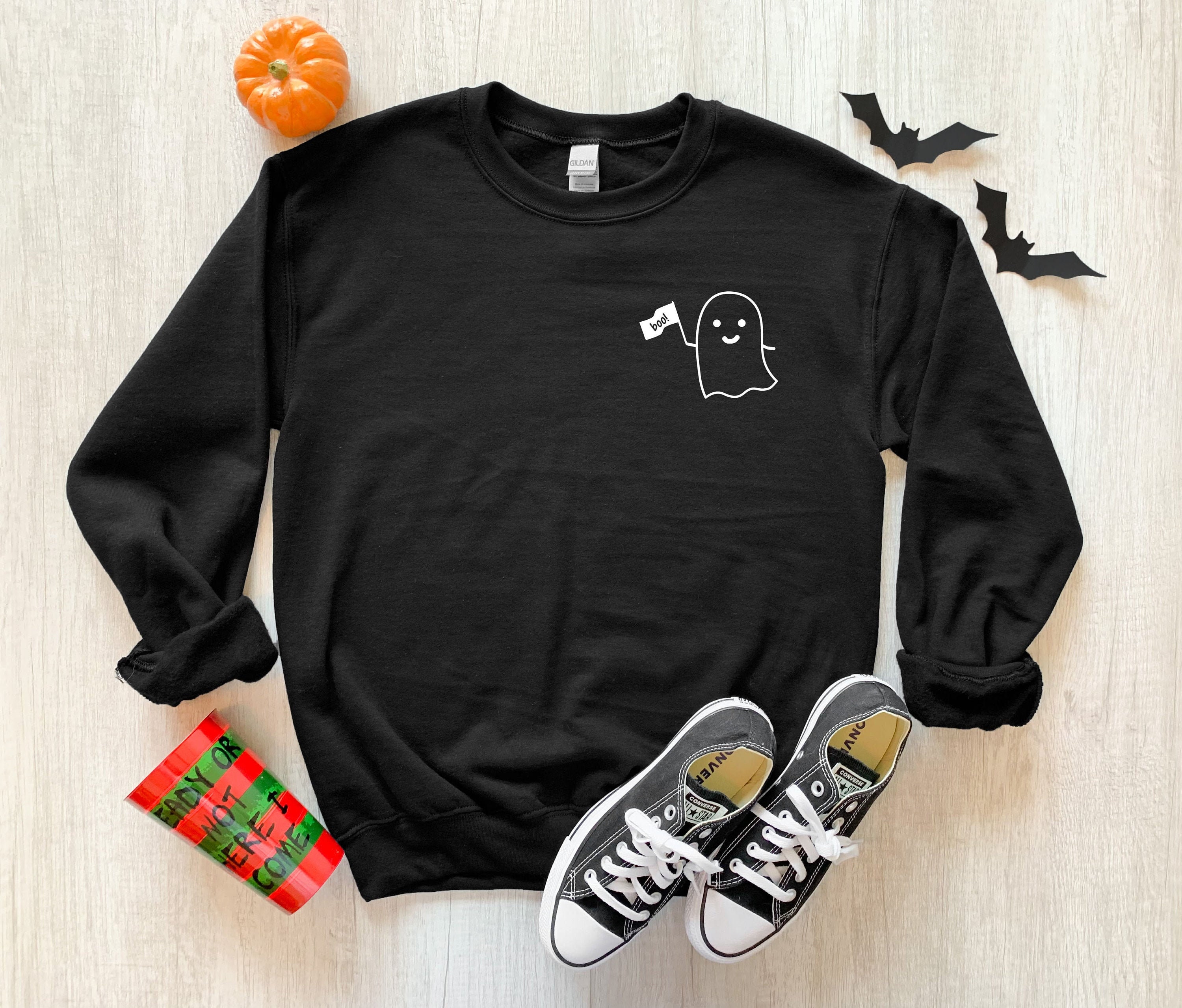 Halloween Ghost Sweatshirt Pocket Ghost Sweatshirt Spooky - Etsy