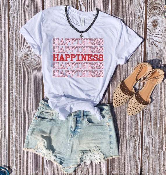 Motivational Shirt Inspirational T-Shirt Choose Happiness Shirt Graphic Tee Womens Graphic Tees Positive Shirt