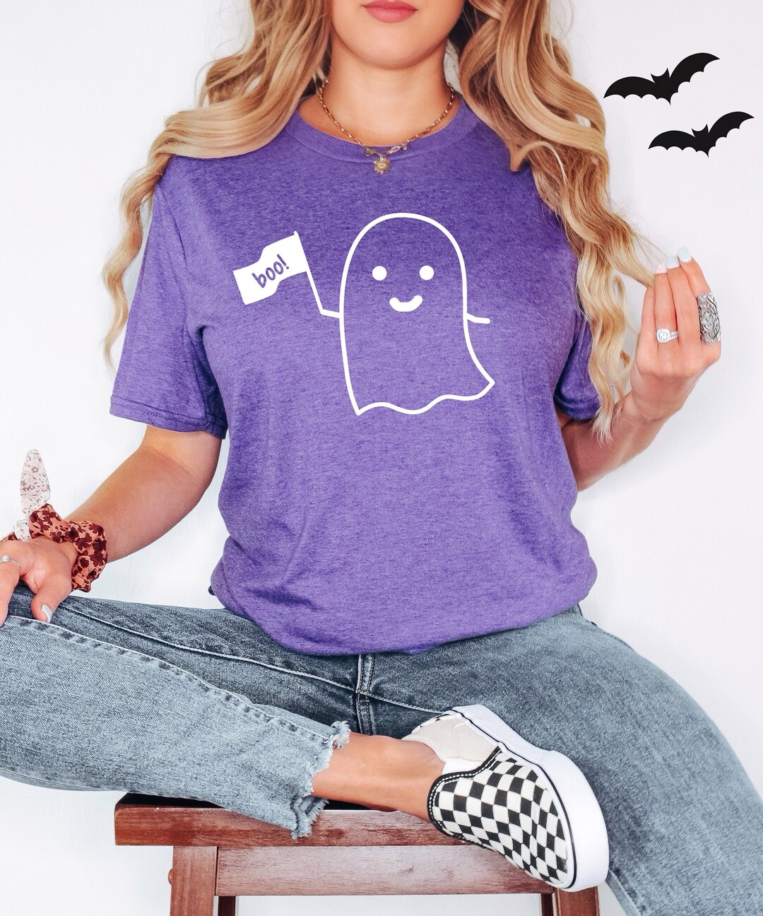Cute Women's Halloween Shirts Boo Shirt Halloween Ghost Etsy