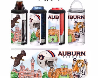 Auburn University Can Cooler - 3 in 1 Can Cooler - AU Can Cooler