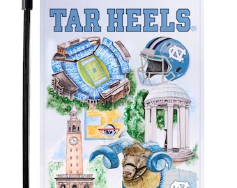 The University of North Carolina Watercolor Garden Flag