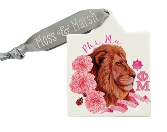 Phi Mu Watercolor Ornament