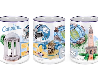 The University of North Carolina Watercolor Ceramic Mug