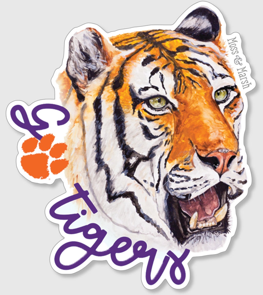 Clemson University Tiger Sticker - Etsy