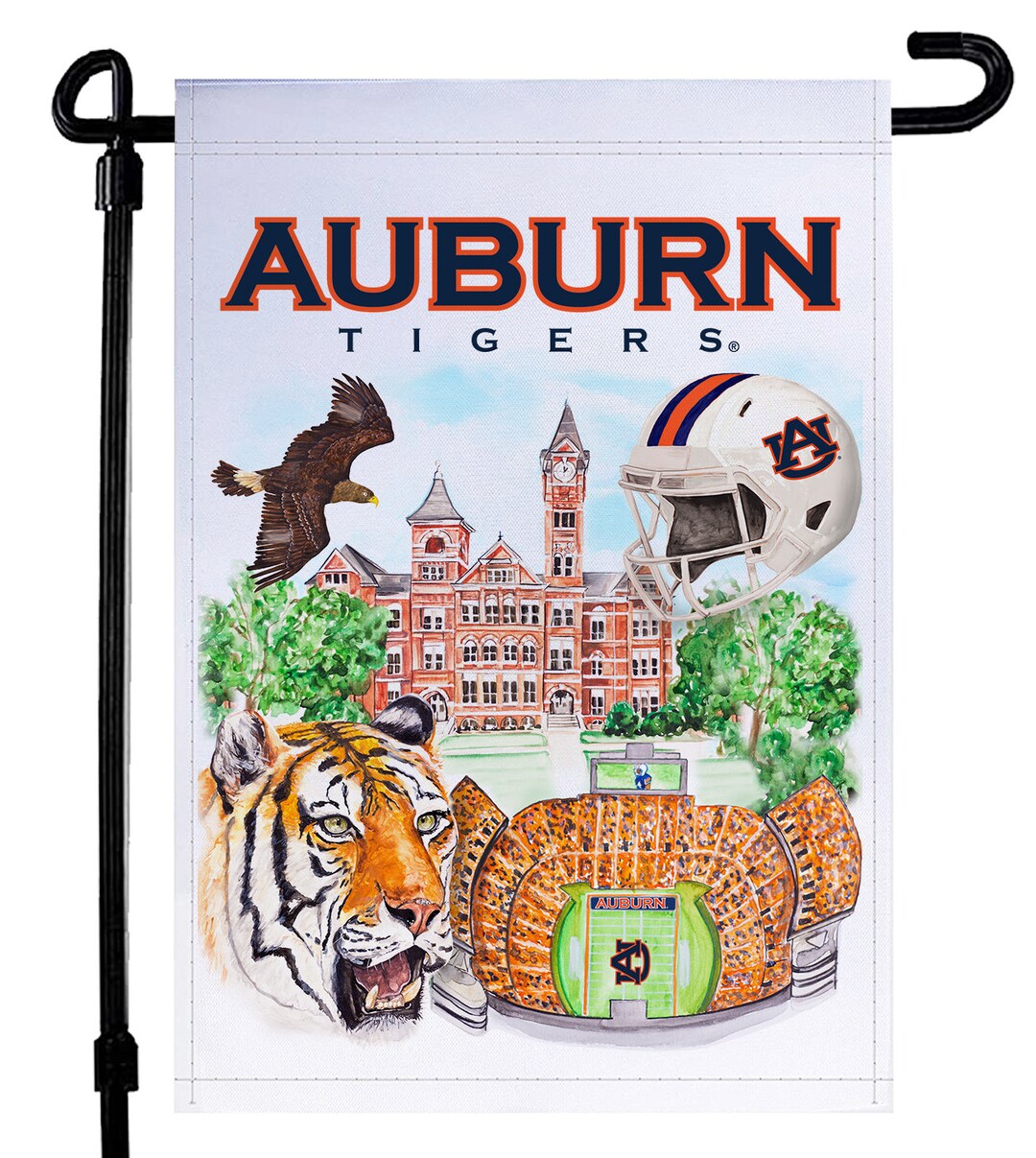 Auburn University Garden Flag AU Watercolor Yard Flag AU Garden Flag Etsy