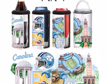 The University of North Carolina Watercolor - 4 in 1 Can Cooler