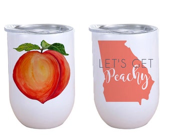 Peachy Watercolor Wine/Coffee Tumbler