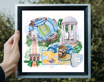 The University of North Carolina Collage Print