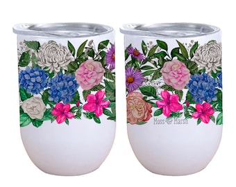 Southern Floral Watercolor Wine/Coffee Tumbler