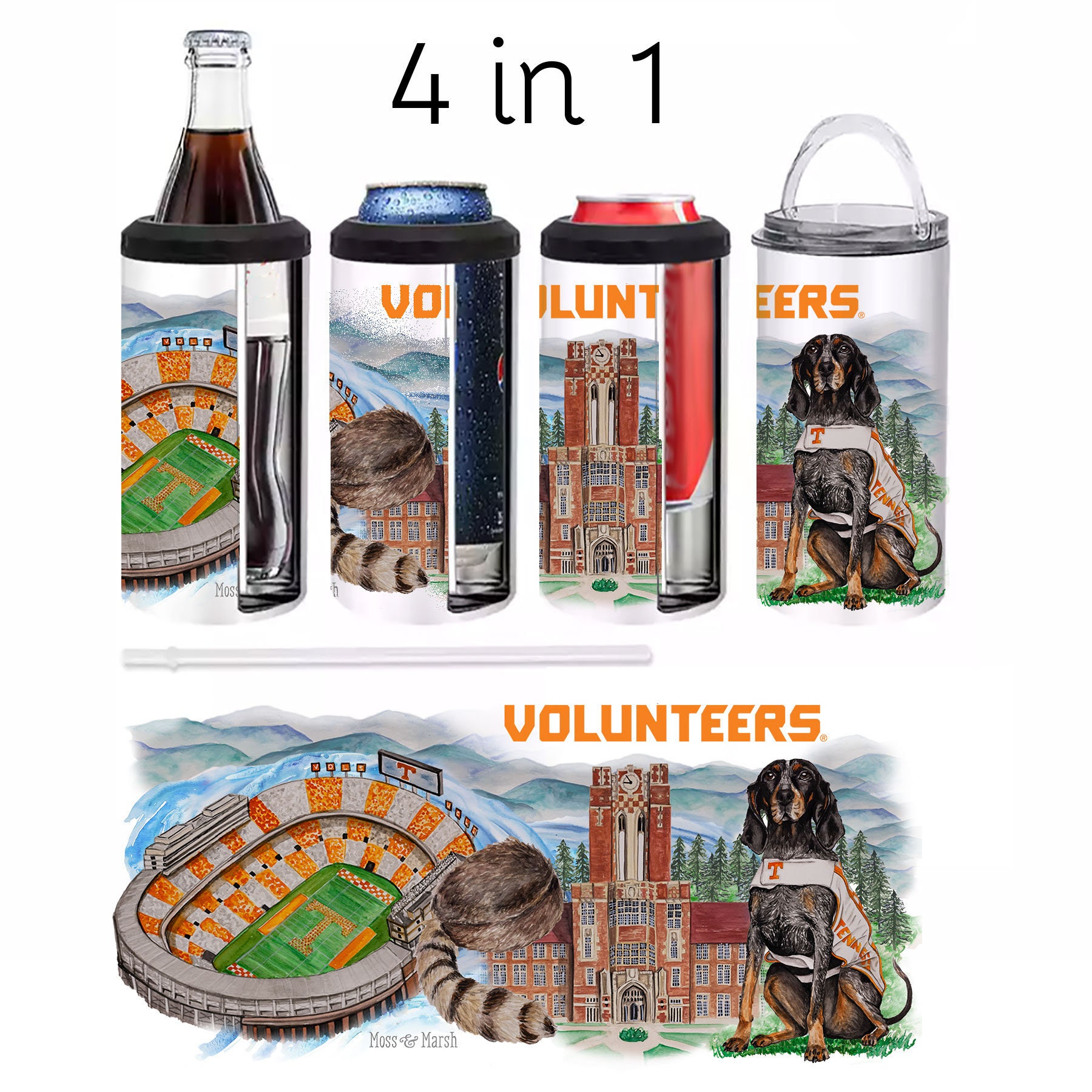 Vols, Tennessee 12 Oz Scatter Can Cooler