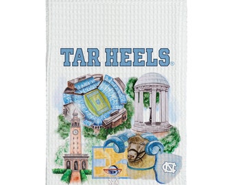 The University of North Carolina Watercolor Tea Towel